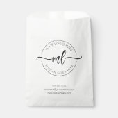 Fügen Sie Ihre Minimalistischen Monogramme Schwarz Geschenktütchen (Vorderseite)