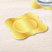 Fügen Sie Ihre Monogram Text Imitate Gold Metallic Untersetzer (angewinkelt)