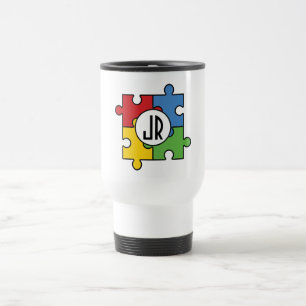 Fügen Sie Ihre Monogramm-Reise/Tasse des Computers Reisebecher