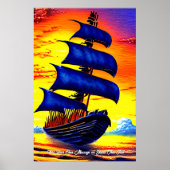 Fügen Sie Ihre Nachricht hinzu, Blue Sailing Pirat Poster (Vorne)