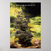 Fügen Sie Ihre Nachricht hinzu, Segelschiff in ein Poster (Vorne)