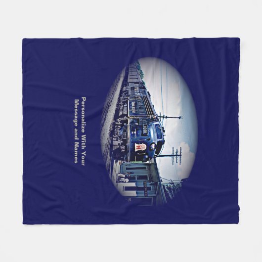 Fügen Sie Ihre Nachricht und Namen hinzu, Blue Die Fleecedecke (Vorderseite (Horizontal))