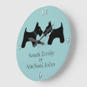 Fügen Sie Ihre Namen hinzu: Romantische Scottie Hu Große Wanduhr (Winkel)