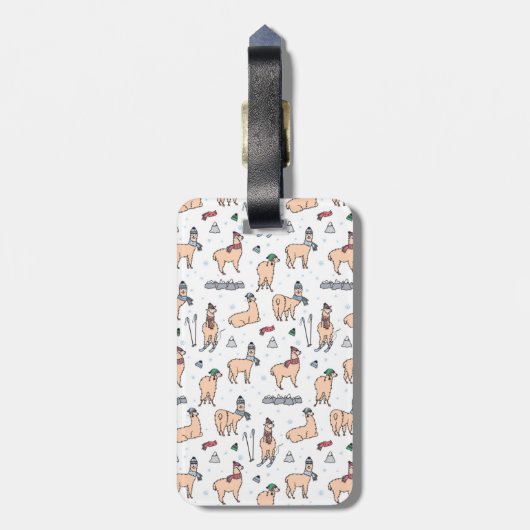 Fügen Sie Ihre Namens| Lamas beim Hut-u. Schal-Ski Gepäckanhänger (Rückseite vertikal)