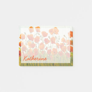 Fügen Sie Ihre Namens  Reihen der Mohnblumen I Post-it Klebezettel