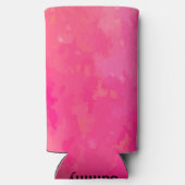 Fügen Sie Ihre Namensfarben in Rosa hinzu Selters Dosenkühler (Rückseite)