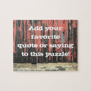 Fügen Sie Ihre Quote Sprichwort Phrase Barn Wood F Puzzle
