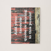 Fügen Sie Ihre Quote Sprichwort Phrase Barn Wood F Puzzle (Vertikal)
