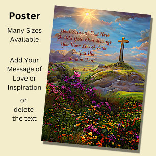 Fügen Sie Ihre Schrift Christliches Holzkreuz in F Poster