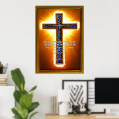 Fügen Sie Ihre Schrift hinzu, Blue Jeweled Christl Poster (Heimbüro)