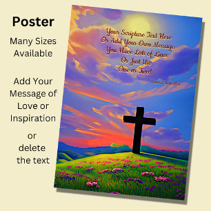 Fügen Sie Ihre Schrift hinzu, Christlich Cross bei Poster