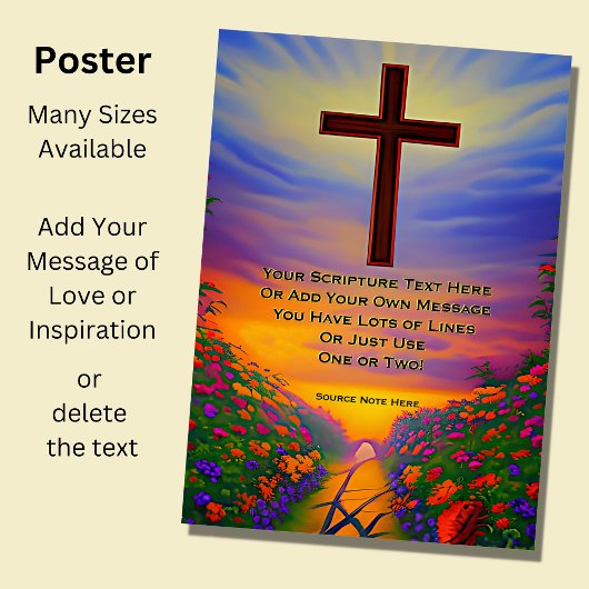 Fügen Sie Ihre Schrift hinzu, Christliche Cross Su Poster