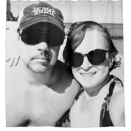 Fügen Sie Ihre Schwarz-Weiß-Foto Romantik-Paar Duschvorhang