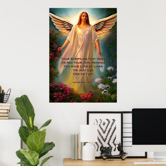 Fügen Sie Ihre Scripte, Christliche Engel & Rosa B Poster (Heimbüro)