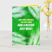 Fügen Sie Ihre Sprache für die heilige Woche und d Karte (Gelbe Blume)