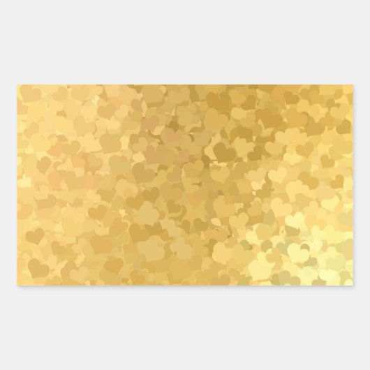 Fügen Sie Ihre Text Gold Hearts Elegant Blank Temp Rechteckiger Aufkleber (Vorderseite)