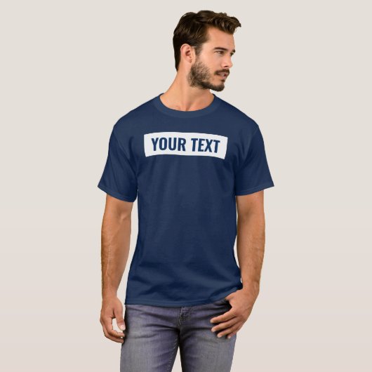 Fügen Sie Ihre Text Navy Blue Template Men's Basic T-Shirt (Vorne ganz)