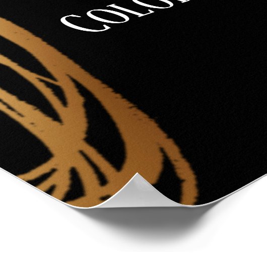 Fügen Sie Ihre Text Scribbled Gold Ovals, Black Poster (Ecke)