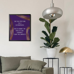 Fügen Sie Ihre Text-Skript Gold Ovals Tiefe Lila Poster