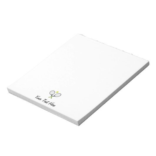 Fügen Sie Ihre Text Tennis Racket und Ball Persona Notizblock (Rotiert)