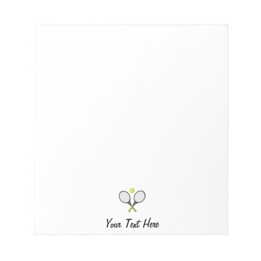 Fügen Sie Ihre Text Tennis Racket und Ball Persona Notizblock (Vorderseite)