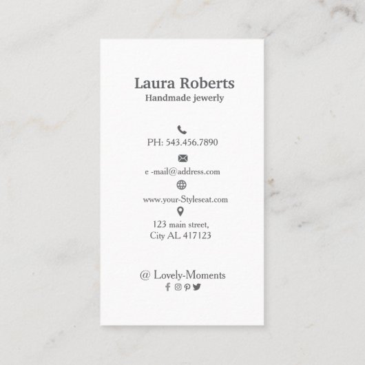 Fügen Sie Ihre Visitenkarte mit dem Logo zur Ohran (Rückseite)