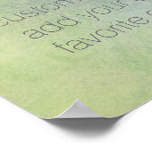 Fügen Sie Ihre Wasserfarbenlackkunst hinzu Poster (Ecke)