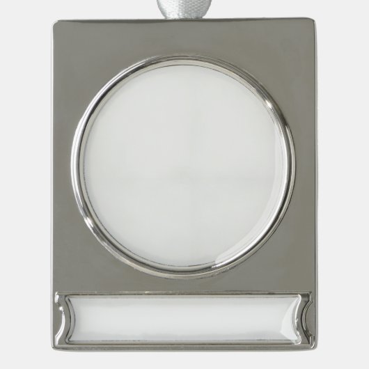 Fügen Sie Ihrem Baum Charm mit fröhlichem Keepake  Banner-Ornament Silber (Vorderseite)