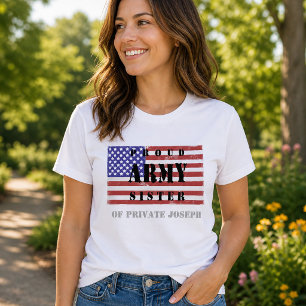 Fügen Sie Ihrem Bruder den Namen "Proud Army Siste T-Shirt