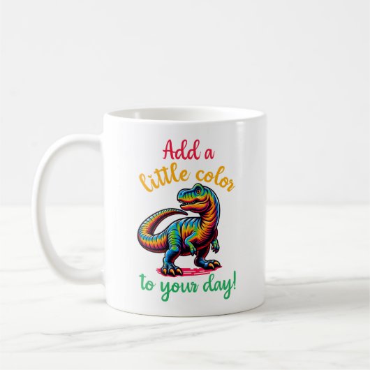 Fügen Sie Ihrem Dinosaurier ein wenig Farbe hinzu Kaffeetasse (Links)