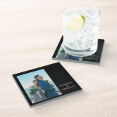 Fügen Sie Ihrem eigenen Foto den Personalisierten  Glasuntersetzer (Schrägansicht)