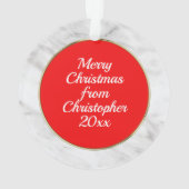 Fügen Sie Ihrem Gesicht Weihnachtsmann Personalisi Ornament (Rückseite)