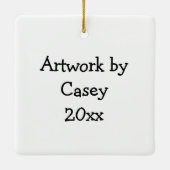 Fügen Sie Ihrem Kind das Kunstwerk Weihnachtsschmu Keramikornament (Rückseite)