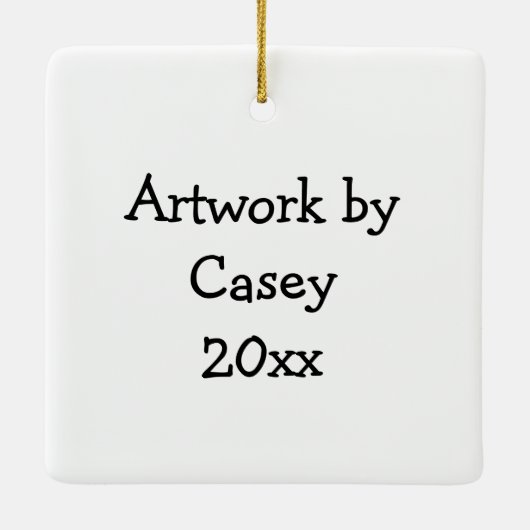 Fügen Sie Ihrem Kind das Kunstwerk Weihnachtsschmu Keramikornament (Rückseite)