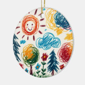 Fügen Sie Ihrem Kind das Kunstwerk zu Weihnachten Keramik Ornament (Links)