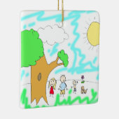 Fügen Sie Ihrem Kind das Kunstwerk zu Weihnachten  Keramikornament (Rechts)