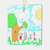 Fügen Sie Ihrem Kind das Kunstwerk zu Weihnachten  Keramikornament (Links)