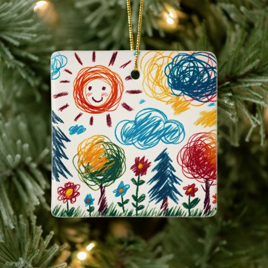 Fügen Sie Ihrem Kind das Kunstwerk zu Weihnachten Keramikornament (Baum)