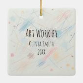 Fügen Sie Ihrem Kind das Kunstwerk zu Weihnachten  Keramikornament (Rückseite)