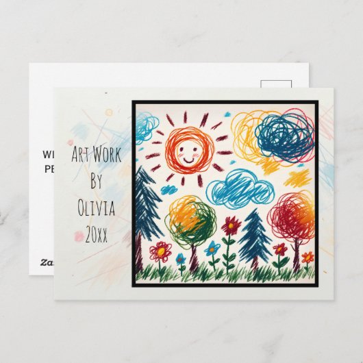 Fügen Sie Ihrem Kind das Kunstwerk zu Weihnachten Postkarte (Vorne/Hinten)