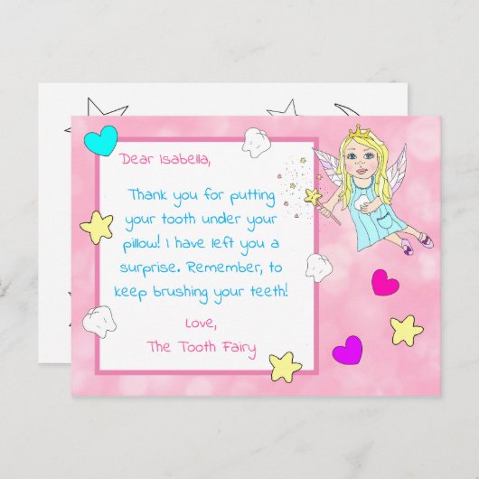 Fügen Sie Ihrem Kind den Namen zu dieser Zahnfee-K Postkarte (Vorne/Hinten)