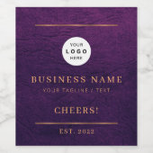 Fügen Sie Ihrem Logo den Namen Ihrer lila Goldfirm Weinetikett (Einzelnes Label)