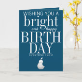 Fügen Sie Ihrem Logo Mitarbeiter Blue Birthday Car Karte (Gelbe Blume)