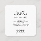 Fügen Sie Ihren benutzerdefinierten Logo Kreis ber Quadratische Visitenkarte (Rückseite)
