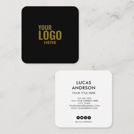 Fügen Sie Ihren benutzerdefinierten Logo Kreis ber Quadratische Visitenkarte (Vorne/Hinten)