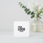 Fügen Sie Ihren benutzerdefinierten Logo Kreis ber Quadratische Visitenkarte (Stehend Vorderseite)