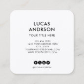 Fügen Sie Ihren benutzerdefinierten Logo Kreis ber Quadratische Visitenkarte (Rückseite)