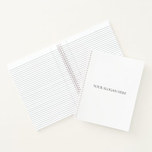 Fügen Sie Ihren benutzerdefinierten Slogan oder Ko Notizblock (Innenseite)