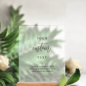 Fügen Sie Ihren benutzerdefinierten Text, chic Wed Acrylschild