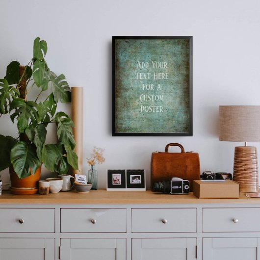 Fügen Sie Ihren benutzerdefinierten Text Grün/Brau Poster